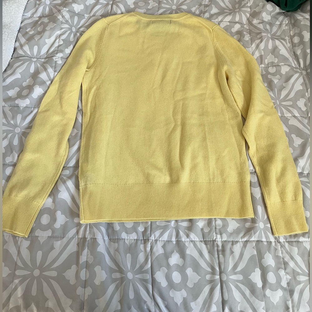 NWT X-Small Banana Republic Yellow Crew Neck 100% Cashmere Women’s Sweater - Picture 4 of 7